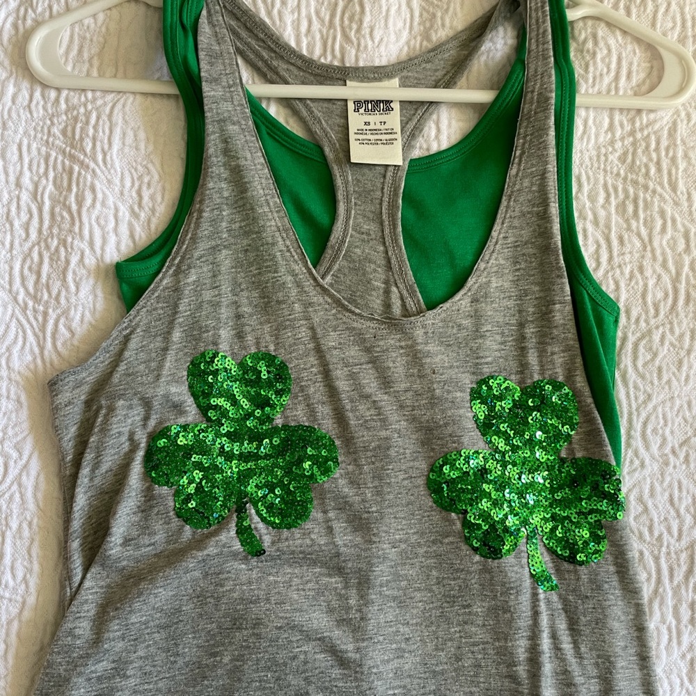 Victoria Secret-Pink St. Patty’s Day shamrock tank